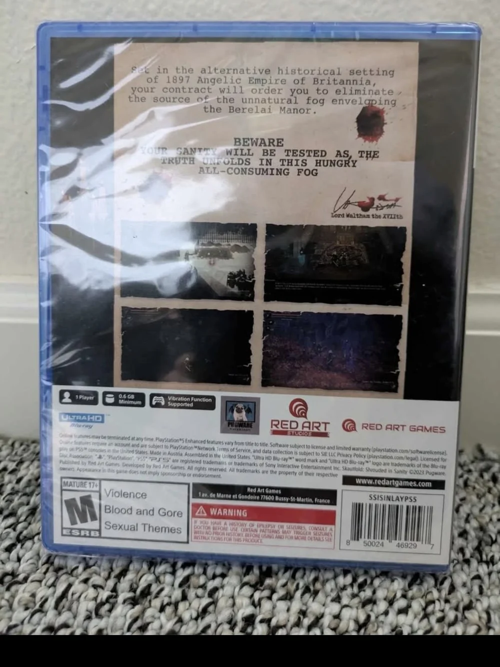 Sony PS5 Skautfold: Shrouded in Sanity - Black, White, Red